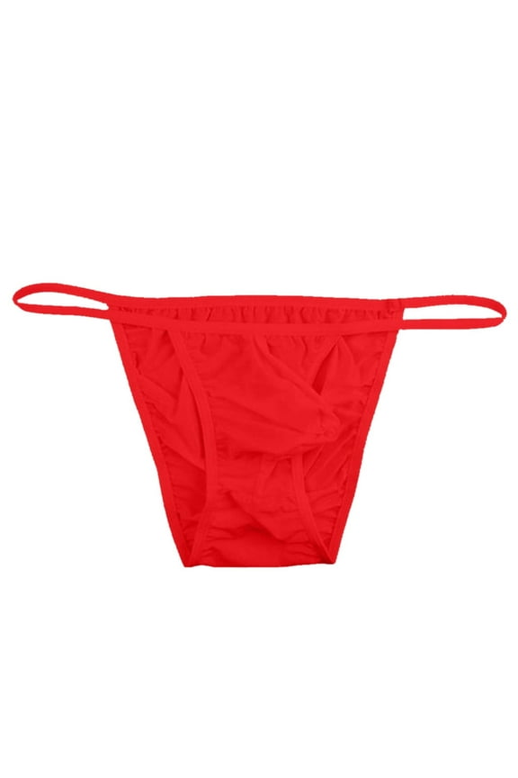 Mens Underwear Boxers For Men Mens Stretch Bulge Pouch Tanga Bikini Briefs Underwear Underpants Mens Underwear Boxer Briefs Red One Size