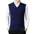 thumbnail image 1 of MSJUHEG Mens Vest Tank Tops Men Knitting Wool Lapel Pullover Style Long Sleeves Lightweight Vest For Men Navy 3Xl, 1 of 4