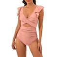 thumbnail image 1 of MSJUHEG Monokini,Shapewear Swimsuits for Women,Push Up Bathing Suits for Women,Halter Swimwear,Hollow Monokini Swimwear,Swimsuits for Women 2025,High Waisted Bathing Suit Watermelon Red XL, 1 of 6