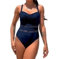 thumbnail image 1 of MSJUHEG Monokini,Swim Suits for Women 2025,Push Up Swimsuits for Women,One Piece Bathing Suit for Women,Strapless Swimsuits for Women,High Cut Backless,Ribbed One Piece Swimsuits for Women Navy M, 1 of 5
