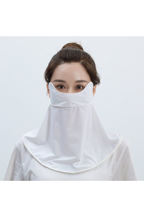 Neck Gaiter Women,Loops Face Mask,Bandana Face Mask,Motorcycle Face Mask,Cloth Face Mask,Driving Neck Guard Sunshade Kini Mask Protective Scarf White One Size