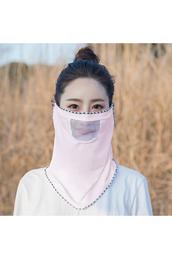 Neck Gaiter Women,Loops Face Mask,Bandana Face Mask,Motorcycle Face Mask,Cloth Face Mask,Sunshade Kini Breathable Protective Scarf Beige One Size