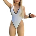 thumbnail image 1 of MSJUHEG One Piece Swimsuit Women,White One Piece Swimsuits for Women,Bathing Suit One Piece,Three Point Strap Surfing Swimsuit,One Piece Body Suits for Womens,Bathing Suit for Women Tankini White L, 1 of 8