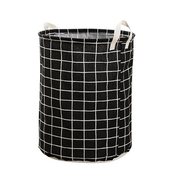 MSJUHEG Organization And Storage Kitchen Storage Fashion Printed Household Foldable Toy Clothing Storage Bag Laundry Basket Storage Black
