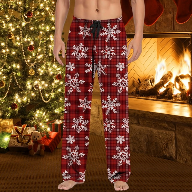 MSJUHEG Pajama Pants Christmas Pajama Pants Mens Christmas Pajama Pants