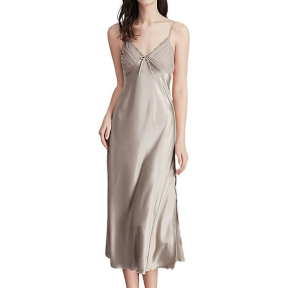 MSJUHEG Pajama Sets For Women 2 Piece Pj Sets For Woman Womens Pajamas Silk Pajamas For Women Solid Color Leisure Polyester 1 Nightgown Sleepwear Sets Scoop Neck Sleeveless Dark Gray Xxl