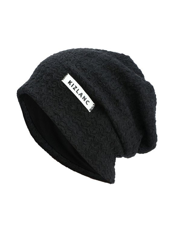 Personalized Unisex Slouchy Knit Beanie Hat Soft Warm Adjustable Knit Cap for Men and Women Stylish Casual Winter Accessory for Men Women Unisex A1 Black One Size