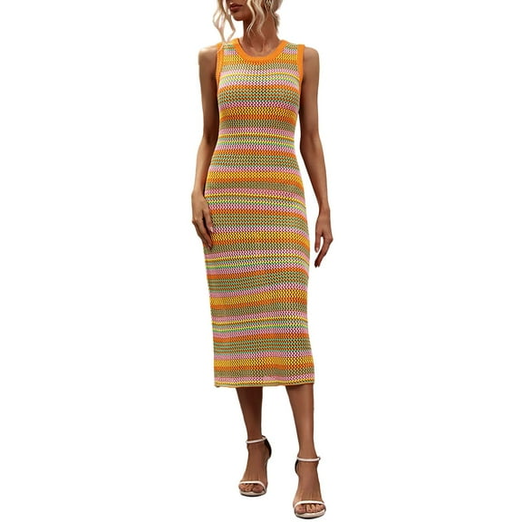 MSJUHEG Mesh Knit Beach Dress,Swim Cover Up for Women,Summer Dresses for Women 2025,Mesh Bathing Suit,Button Down Shirt Dress,Kimonos for Women,Bikini Cover Up Orange M