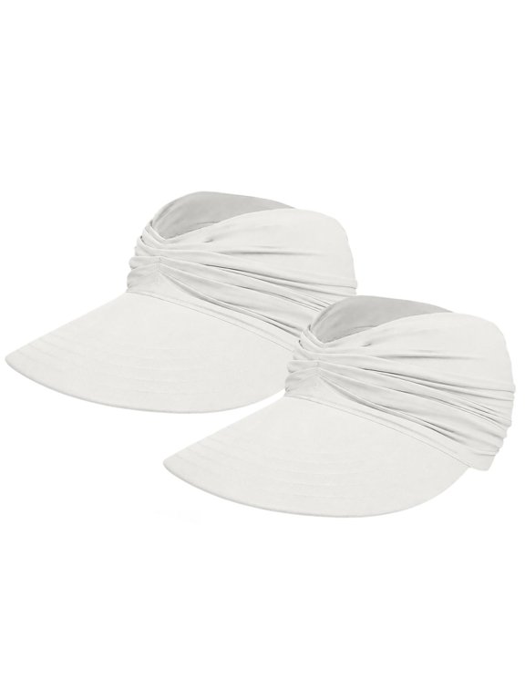 Ponytail Sun Visor Hat Packable Ponytail Hat Sunvisor Hat Womens Beach Visor Travel Hat Packable Sun Hat Women Sun Bonnet Visors for Women Sun Visor Ponytail Hat Sports Cap White One Size