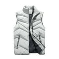 thumbnail image 1 of MSJUHEG Puffer Vest Mens Vest Male Casual Solid Coat Vest Stand Collar Sleeveless Zipper Fly Pocket Coat Vest Vests For Women 2023 Gray 3Xl, 1 of 4