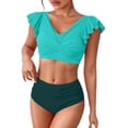 thumbnail image 1 of MSJUHEG Retro Swimsuit for Women,Tie Bikini,Halter Swimsuits for Women,Bikini Sets for Women,Ruffle Swimsuits for Women,Halter Bikini Sets for Women,Tie Bikini Sets for Women Green 2XL, 1 of 5