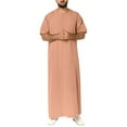 thumbnail image 1 of MSJUHEG Robe Mens Robe Dolman Crew Neck Short Sleeve Mens Casual Solid Round Neck Zipper Muslim Robe Short Sleeve Jubba Thobe Robe For Women Long Khaki Xxxxl, 1 of 9