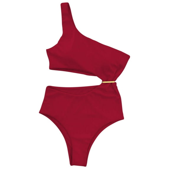 MSJUHEG Ruched Monokinis,Womens Tankini Bathing Suits,Full Coverage Slimming Swimwear,Women's One-piece Swimsuits,Strapless Bathing Suits,Cross Back,Womens One Piece Swimsuits Red 1 S