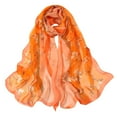 thumbnail image 1 of MSJUHEG Scarf Shawls And Wraps 160*50Cm Women Flower Print Long Soft Wrap Scarf Simulation Silk Shawl Scarves Silk Scarf Orange One Size, 1 of 4