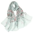 thumbnail image 1 of MSJUHEG Scarf Shawls And Wraps Fashion Women Roses Printing Long Soft Wrap Scarf Simulation Silk Shawl Scarves Silk Scarf Mint Green One Size, 1 of 1