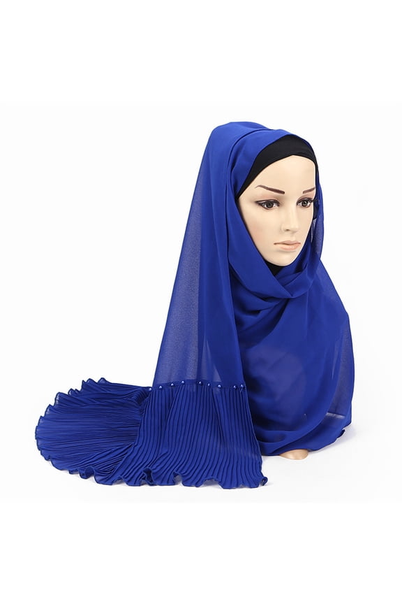 Scarf Shawls And Wraps Muslim Hijab Amira Headscarf Muslim Maxi Crinkle Headscarf Islamic Turban Shawl Silk Scarf Blue One Size