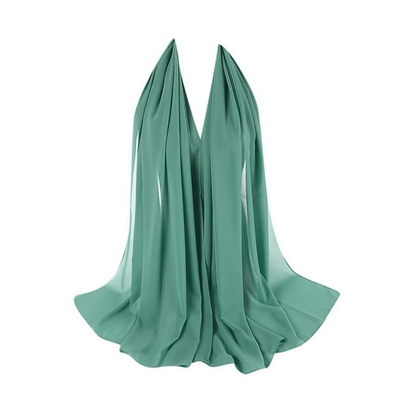 MSJUHEG Scarf Shawls And Wraps Women Plain Bubble Chiffon Scarf Hijab Wrap Printe Shawls Headband Muslim Hijabs Silk Scarf I One Size