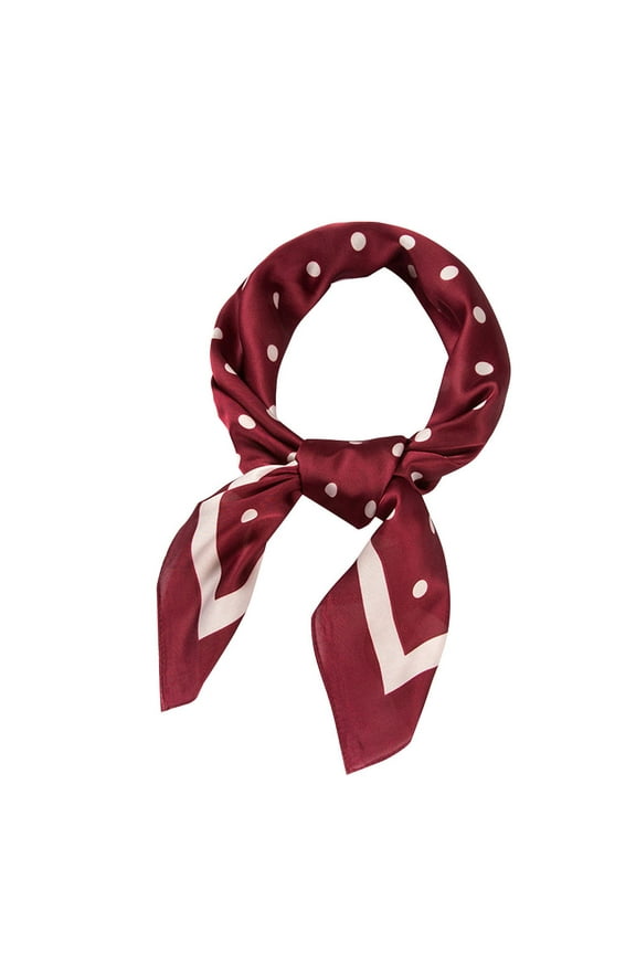 Scarf Shawls And Wraps Women Polka Dot Square Scarf Ribbon Scarves Kerchief Neck Scarf 70X70Cm Silk Scarf 70X70Cm