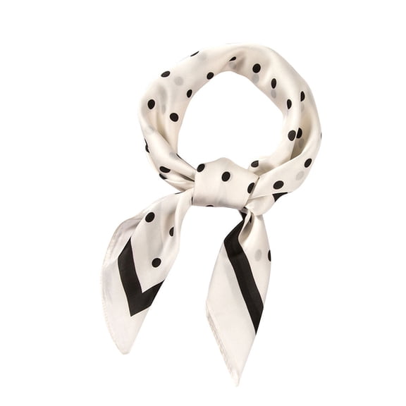 MSJUHEG Scarf Shawls And Wraps Women Polka Dot Square Scarf Ribbon Scarves Kerchief Neck Scarf 70X70Cm Silk Scarf Beige 70X70Cm