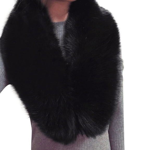 MSJUHEG Scarf Shawls And Wraps Women'S Faux Plush Collar Scarf Wrap Cold Winter Warmer Women'S Neck Warmer Scarf Wrap Neck Clothing Accessories Silk Scarf Black One Size