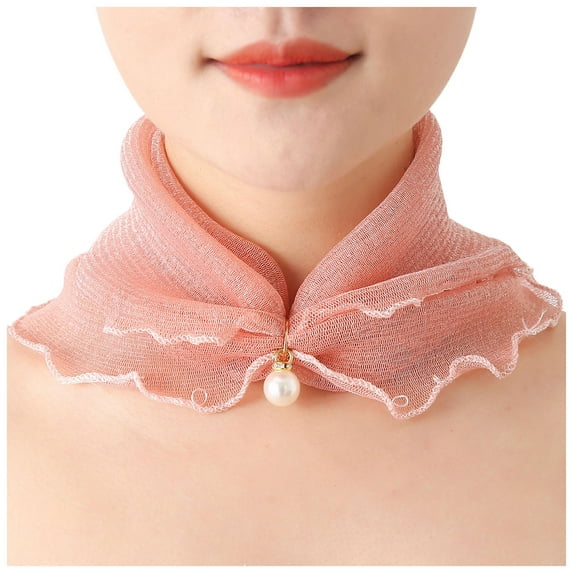 MSJUHEG Scarf Shawls And Wraps Women'S Sun Proof Thin Spring Summer Headband Cervical Vertebra Neck Scarf Silk Scarf Pink One Size