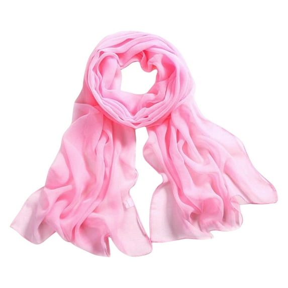 MSJUHEG Scarf Shawls And Wraps Womens Solid Color Chiffon Silk Scarf Candy Color Scarf Silk Scarf E One Size