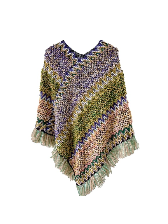 Shawl Poncho Womens Poncho Lightweight Ponchos for Women Elegant Lightweight Wrap Fashion Poncho Sheer Poncho Top Knit Poncho Sweater Green One Size