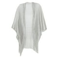 thumbnail image 1 of MSJUHEG Shawl Wraps,Pashmina Scarf,Wedding Guest Dresses,Pashmina Wraps,Ponchos,Cuff Filigree Tassel Cape Transparent Thin Shawl Silver 3 One Size, 1 of 2