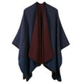 thumbnail image 1 of MSJUHEG Shawl Wraps,Pashmina Scarf,Wedding Guest Dresses,Pashmina Wraps,Ponchos,Simple Tassel Pattern Split Two Sides Warm Cape Cardigan Shawl C One Size, 1 of 7
