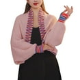 thumbnail image 1 of MSJUHEG Shawl Wraps,Pashmina Scarf,Wedding Guest Dresses,Pashmina Wraps,Ponchos,Versatile Rainbow Knit Cardigan Sweater Shawl Pink One Size, 1 of 2