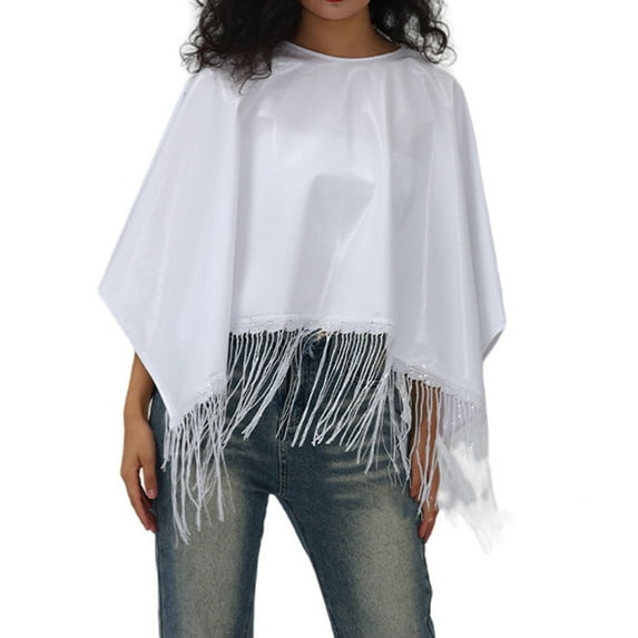 MSJUHEG Shawl Wraps for Women,Pashmina Scarf,Wedding Guest Dresses for Women,Pashmina Wraps for Women,Ponchos for Women,Reflective Patchwork Fringe Shawl White One Size