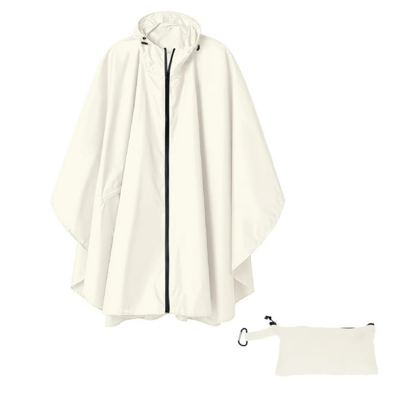 MSJUHEG Shawl Wraps for Women,Pashmina Scarf,Wedding Guest Dresses for Women,Pashmina Wraps for Women,Ponchos for Women,Solid Hooded Zippered Poncho Shawl White One Size