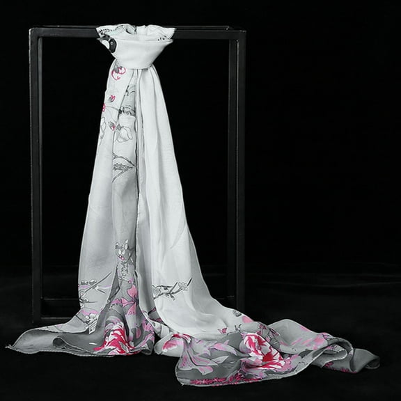 MSJUHEG Sheer Scarf,Boho Scarf,Scarves Lightweight,Cotton Scarf Lightweight,Floral Scarf,Scarfpolyesterlightweightbirthdaywomen A One Size