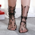 thumbnail image 1 of MSJUHEG Sheer Socks,Mesh Socks,See Through Socks,Trouser Socks Women,Lace Socks,Simple Socks Breathable Broken Flower Pile Socks Simple Skin Printed Socks Black 4 One Size, 1 of 3