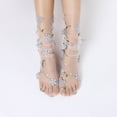thumbnail image 1 of MSJUHEG Sheer Socks,Mesh Socks,See Through Socks,Trouser Socks Women,Lace Socks,Simple Socks Breathable Broken Flower Pile Socks Simple Skin Printed Socks Gray 1 One Size, 1 of 4