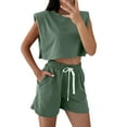 thumbnail image 1 of MSJUHEG Shorts Pants Lounge Sets 2 Piece Sets for Women Summer Workout Sets for Women Summer Outfits for Women 2025 Two Piece Short Set for Women Athleisure Sets Women Green 2XL, 1 of 4