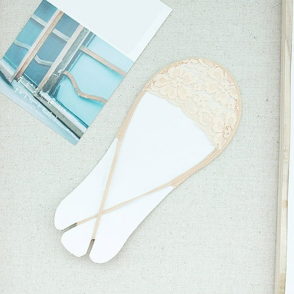 MSJUHEG No Show Socks Womens,Hollow Socks,Sheer Ankle Socks,Footies Socks for Women,Flat Socks,Ballerina Socks Non Slip Socks Lace Splice Socks Boat Socks Beige One Size