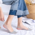 thumbnail image 1 of MSJUHEG No Show Socks Womens,Hollow Socks,Sheer Ankle Socks,Footies Socks for Women,Flat Socks,Ballerina Socks Non Slip Socks Lace Splice Socks Boat Socks Gray 1 One Size, 1 of 5