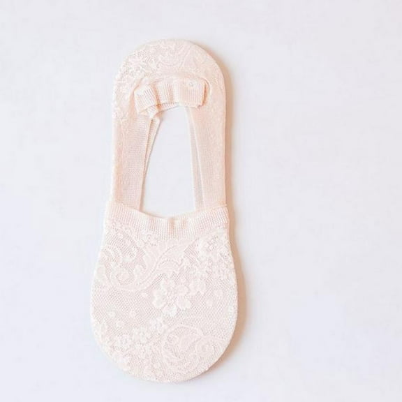 MSJUHEG No Show Socks Womens,Lace Socks,Womens Socks,Footies Socks for Women,Flat Socks,Low Ankle Socks Antiskid Sock Lace Cut Blend Cotton Toe Socks Pink One Size