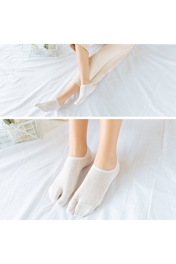 No Show Socks Womens,Lace Socks,Womens Socks,Footies Socks for Women,Flat Socks,Women Print Multicolor Toe Socks Two Finger Socks Warmer White One Size