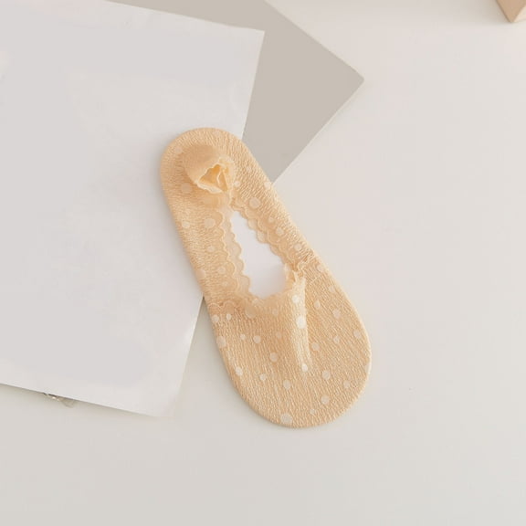 MSJUHEG No Show Socks Womens,Sheer Socks for Women,Womens Ankle Socks,Low Cut Socks Women,Flat Socks,Low Cut Non Slip Ankle Socks Hidden Cushioned Socks Beige 5 One Size