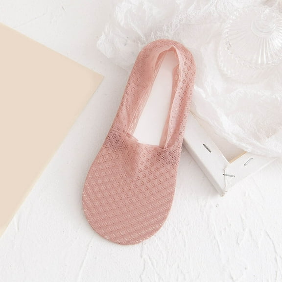 MSJUHEG No Show Socks Womens,Sheer Socks for Women,Womens Ankle Socks,Low Cut Socks Women,Flat Socks,Low Cut Non Slip Ankle Socks Hidden Cushioned Socks Pink 2 One Size