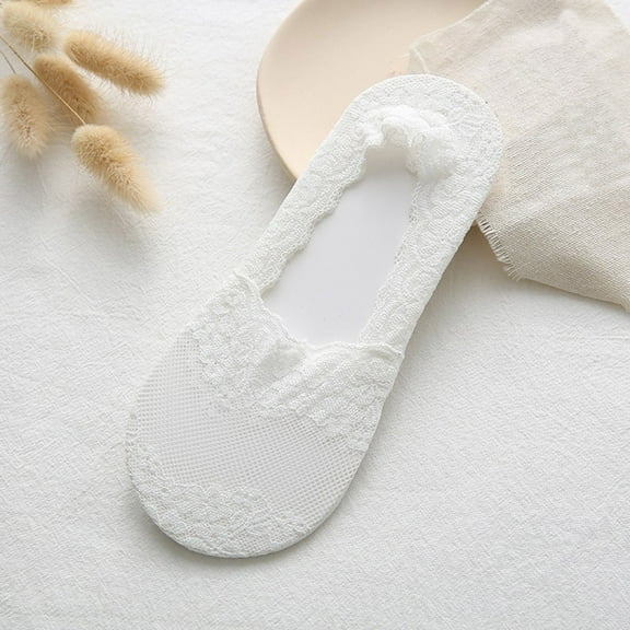 MSJUHEG No Show Socks Womens,Sheer Socks for Women,Womens Ankle Socks,Low Cut Socks Women,Flat Socks,Low Cut Non Slip Ankle Socks Hidden Cushioned Socks White One Size