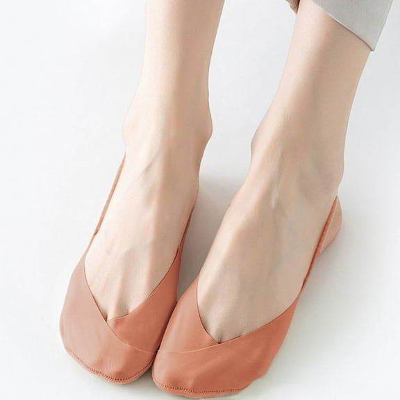 MSJUHEG No Show Socks Womens,Sheer Socks for Women,Womens Ankle Socks,Low Cut Socks Women,Flat Socks,Solid Soft Sport Socks Hollow Stockings Summer Socks Orange One Size