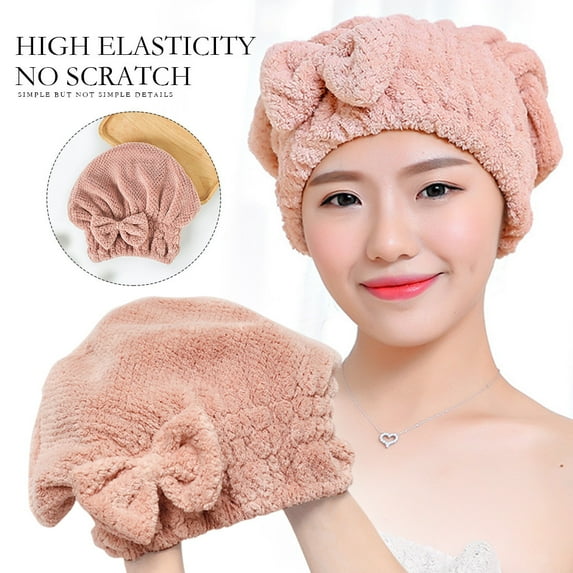 MSJUHEG Shower Cap Shower Organizer Towel Cap Microfiber Drying Instant Shower Dry Adult Hair Absorbent Hair Bathroom Products Shower Cap For Women Pink