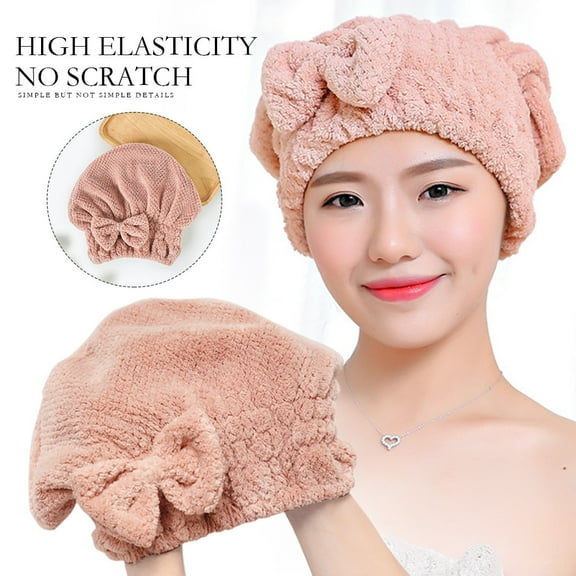 MSJUHEG Shower Cap Shower Organizer Towel Cap Microfiber Drying Instant Shower Dry Adult Hair Absorbent Hair Bathroom Products Shower Cap For Women Pink
