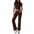 thumbnail image 1 of MSJUHEG Sleeveless Round Neck Tank Tops Beach Vacation Clothes for Women Two Piece Sets for Women Dressy Summer Work Outfits for Women Lounge Sets for Women Sets for Women Brown M, 1 of 9
