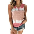 thumbnail image 1 of MSJUHEG Sleeveless Tops for Women Tank Top for Women Going Out Tops for Women Tank Tops Womens Tops Tie Dye Color Tops（S 5Xl） Crew Neck Block Tanks Sleeveless Womens Blouse Polyester 1PC Top Wine 3Xl, 1 of 3