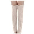 thumbnail image 1 of MSJUHEG Socks For Women Womens Socks Fashion Women Winter Warm Leg Warmers Knitted Crochet Long Socks Thigh High Socks Beige One Size, 1 of 7
