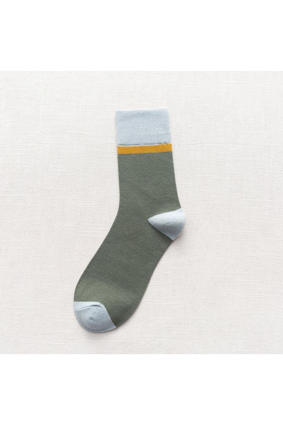 Socks,Running Socks,Fuzzy Socks,Womens Ankle Socks,Crew Socks,Men's Versatile Patchwork Retro Sweat Absorbing Breathable Cotton Socks Business Socks Army Green A